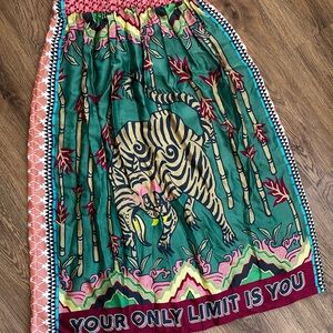 Colorful Tiger Print Midi Skirt